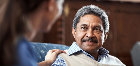 man being consoled